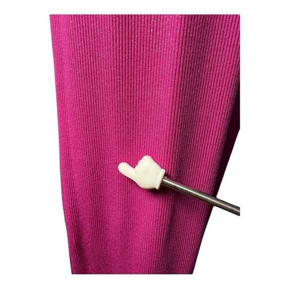 Skims Lounge Long Sleeve Dress Small Fuchsia Shimmer Foil Barbiecore Meangirls - Picture 7 of 8